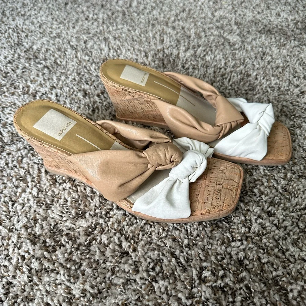 Dolce Vita Naji Knotted Cork Wedge Mule Sandal - Picture 2 of 5